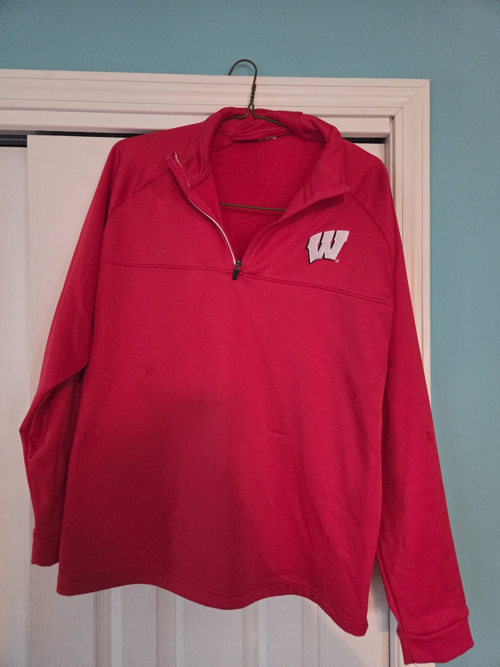 Wisconsin Badgers Red Quarter-Zip Pullover Size L